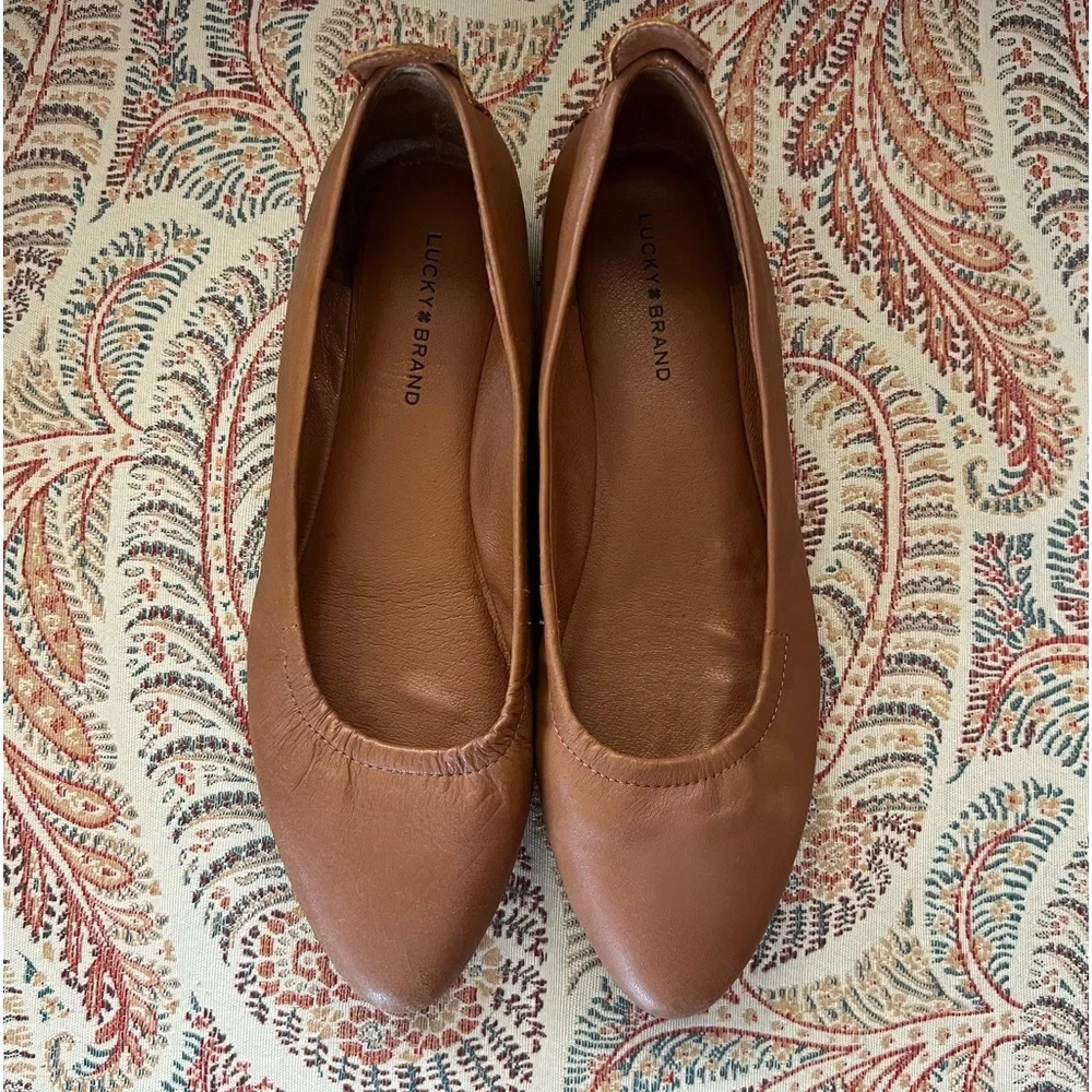 Lucky Brand Leather Ballet Flats in Brown 🤎 - Picture 1 of 5